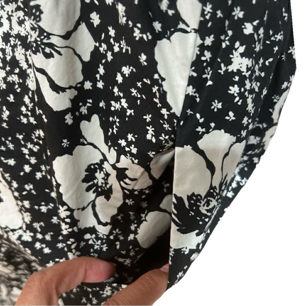 Who Wear What Spatter Camellia Blk/Wht Floral Midi Dress Size XS - Picture 4 of 9